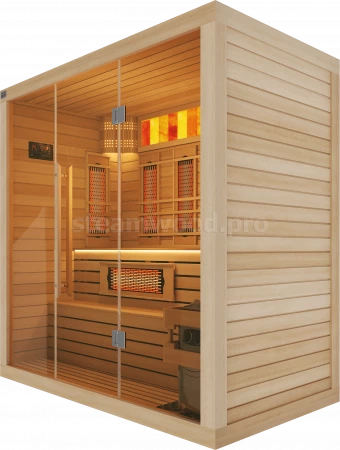 Трехместная комбинированная сауна Luxury из кедра